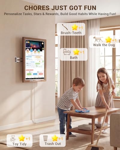 Digital Calendar 2026, 15.6-inch Electronic Calendar for Wall, Touch Screen Smart Digital Planner with Kids' Chores Chart/Meal Plan/Streaming Services/Photo Display, Remote Control Supported