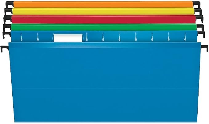 Pendaflex SureHook Reinforced Hanging Folders, Legal Size, Assorted Colors, 1/5 Cut, 20/BX (6153, Asst)