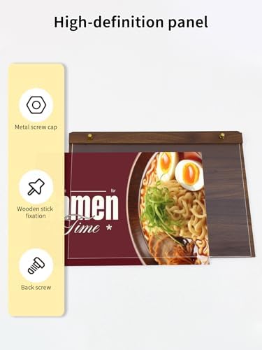 Acrylic Sign Holder 8.5 x 11, Tabletop Horizontal with Wood-Color Base