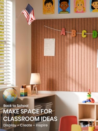 Bumusty 48"x 36" Large Felt Bulletin Board Tiles, Terracotta