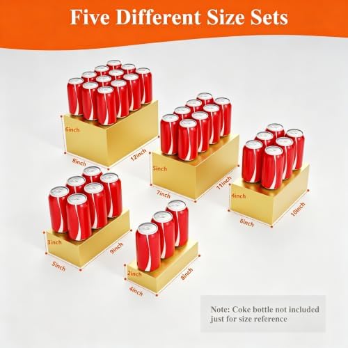 Display Stand, Display Risers - 5 Pcs Metal Rectangle Cake Stand for Buffet