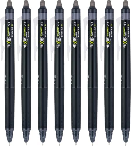 PILOT FriXion Synergy Clicker Erasable, Refillable, Retractable Gel Ink Pens, Extra Fine Point 0.5 mm, Black, FriXion Erasable Pens 0.5 - Ideal for School & Office Writing 1 Count (Pack of 64)