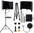 5-Sided Isolation Shield Microphone Stand with Pop Filter