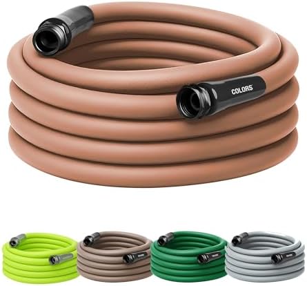 Flexzilla Colors Garden Hose 5/8 in. x 50 ft., Lightweight All-Weather Water Hose, Durable and Flexible, Leak-Free Connections, Red Clay