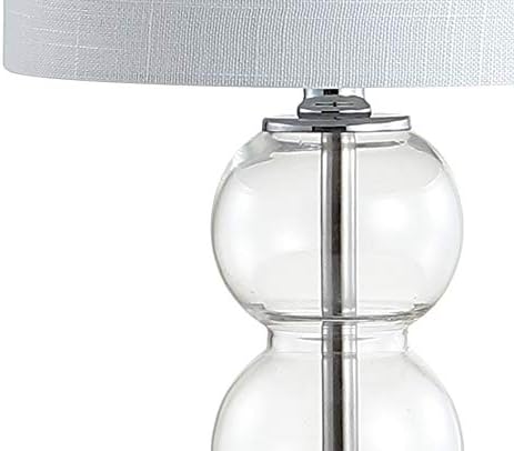 JONATHAN Y February 21" Stacked Sphere Table Lamp, Clear/Chrome