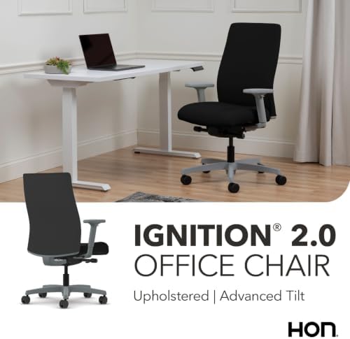 HON Ignition 2.0 Ergonomic Office Chair, Lumbar Support, Desk Chair, Black