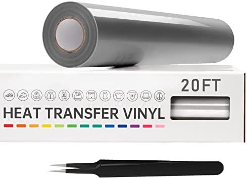 VinylRus Heat Transfer Vinyl, Silver, 12" x 20ft