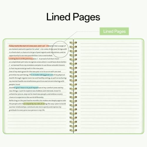 Hardcover Spiral Notebooks, 8.3" x 6.3" Lined Journal Set, 100 GSM Bleed-Resistant Paper, 200 Pages Twin-Wire Bound Notebook with Elastic Band & Category Stickers for Office, School