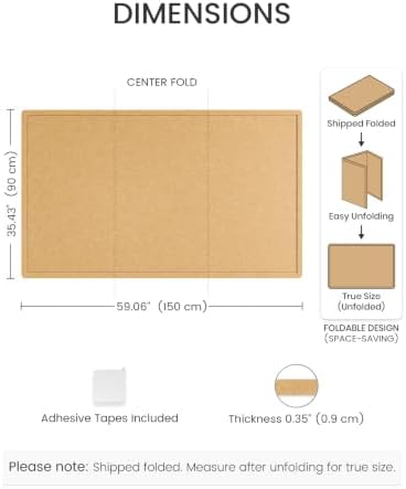 Fluxynara 59" x 35.4" Large Bulletin Board, Mustard Yellow