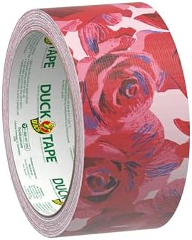 Duck Brand Duct Tape Colors and Patterns, 1.88 Inches x 10 Yards, Red Roses Duct Tape Pattern, 6 Rolls