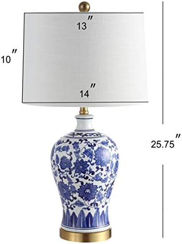 JONATHAN Y Jennifer 25.75" Ginger Jar LED Lamp, Blue/White, Set of 2
