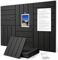 0.47" Thick Felt Wall Tiles 36"x24" Cork Board Alternative 6 Pack 11.81"x11.81"Felt Bulletin Board Pin Board with Removable Adhesive Tape&30 Pushpins for Home Office School(Bold-Black)