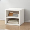 Timber Vertical or Horizontal Organizing Shelf with 1 Cabinet Closed Back Modular Cube Storage Unit, Book Storage Bookshelf Glass Small Bookcase, Square Grid Cabinet White with Shelves No Door