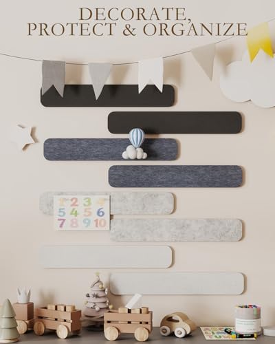 JBER Felt Strip Board 13" x 2", 8 Pack Cork Board Alternative, Ashen Mist