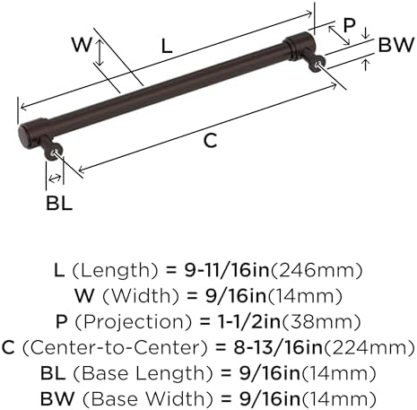 Amerock 8-13/16" Faircrest Oil-Rubbed Bronze Drawer Pull