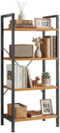 4 Tier Bookshelf, Free Standing Bookcase with Open Storage Shelves