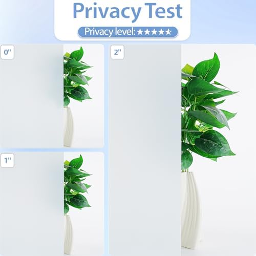 GTJ White Frosted Window Privacy Film, Static Cling No Glue, 34.7 x 78.7 in