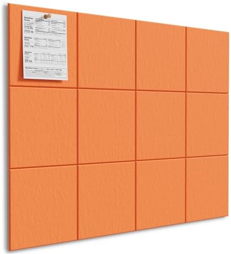 MaxGear Felt Bulletin Board 48" x 36", Orange Felt Wall Tiles Wall Decor