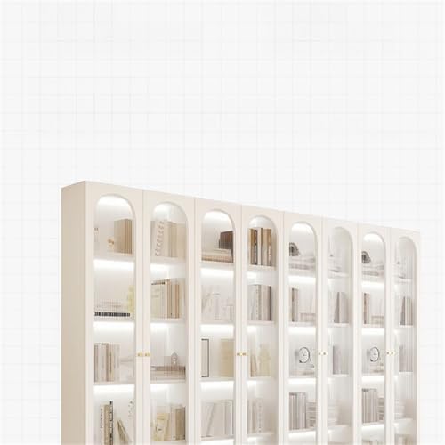 5-Layer Wood Barrister Bookcase with Multiple Drawers & Shelves Bookcase Bookshelf Integrated Home Living Room Study Cabinet Modern Display Cabinet Shelf White 126" L x 13" W x 91" H