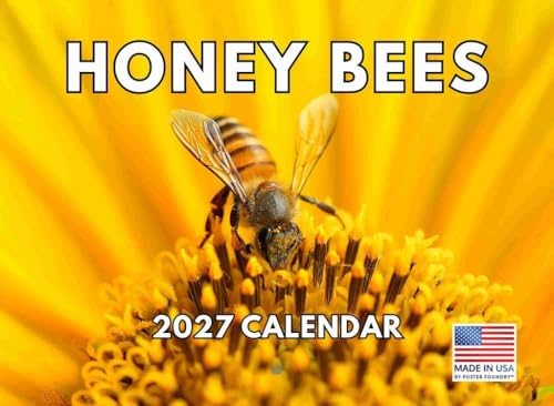 Honey Bee Calendar 2027 Bees Monthly Wall Calender 12 Month | American Made In The USA