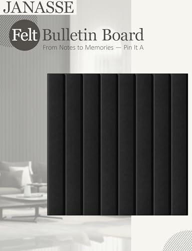 Felt Bulletin Board Tiles 48" x 36", Large Pin Board Wall Organizer Alternative, Self Adhesive Felt Wall Panels with 50 Push Pins & Storage Pouch for Office, Bedroom and Study Room, Black