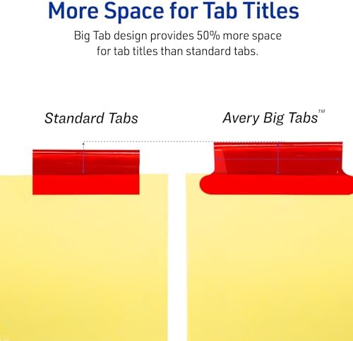 Avery Insertable Dividers for 3 Ring Binders,8 Tabs per Set,Multicolor Big Tabs,Buff Paper with Gold-Reinforced Holes,Great for Organizing Reports,Projects,and More (11111),(Pack of 2)