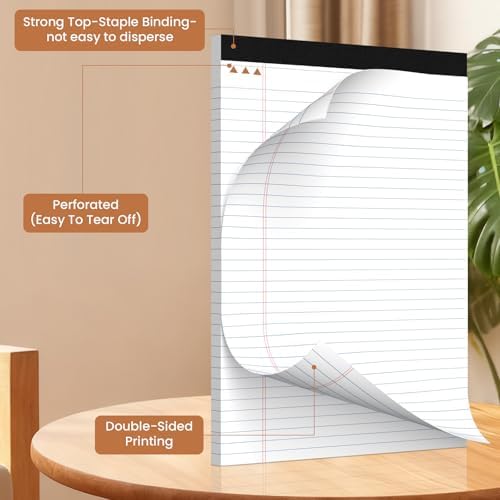 36pcs Legal Pads 8.5 x 11, Perforated White Notepad 8.5x11, 50Sheets/Pad
