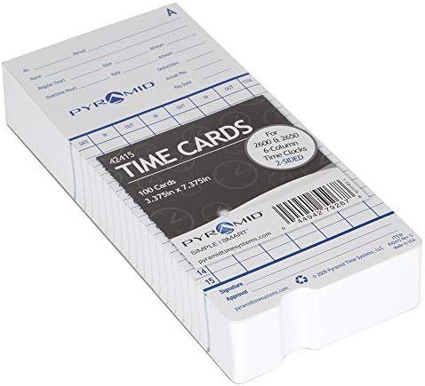 Pyramid Time Systems - Authentic Time Cards (42415) - 100 Cards