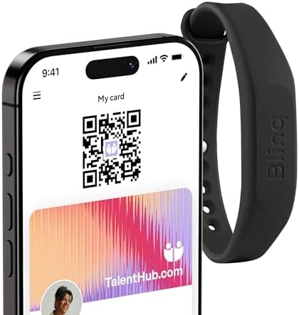 Blinq NFC Digital Business Card - Wristband - Tap to Share (Black)