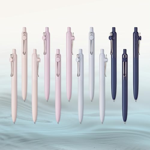 uniball Zento Liquid Gel Ink Retractable Pens, Medium Point (0.7mm), Muted Barrels, Black Ink, Dozen (Pack of 144)