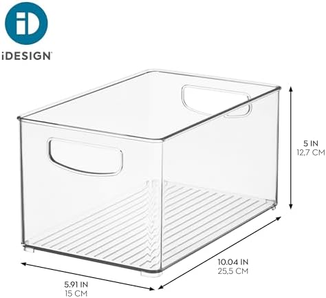 iDesign Stackable Clear Plastic Bin, 6-Pack