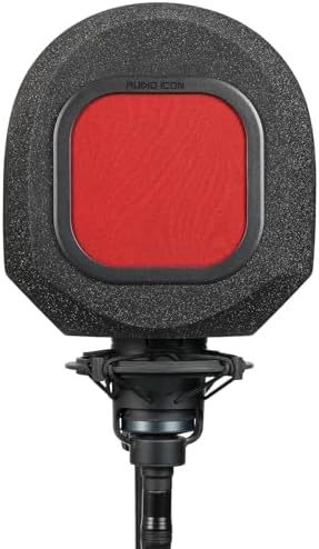 Soundbox Vocal Recording Isolation Booth | Portable Microphone Shield, Pop Filter for Studio-Quality Sound for Singing, Podcasting, Acoustic High-Density Foam Ball, Mic Soundproof Box (Fire Red)