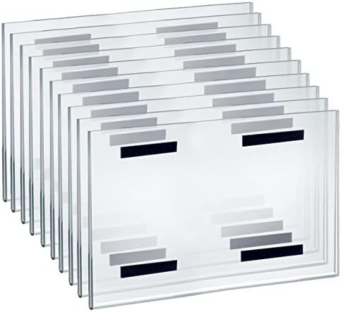 Azar Displays 129937 17" W x 11" H Horizontal U-Frame with Magnetic Strips, 10-Pack, clear