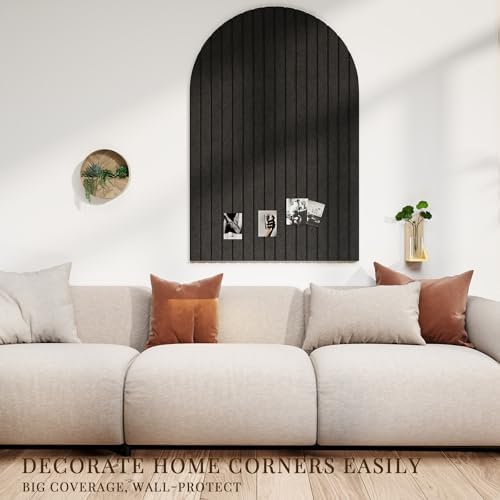 JBER Large Arched Felt Bulletin Board 36" x 24", 6 Pack, Black