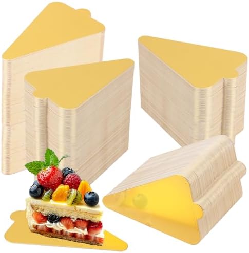 600 PCS 4.6 inch Mini Cake Boards, Premium Triangle Golden Mousse Cake Boards, Versatile Cupcake Bases & Dessert Displays, Perfect for Parties and Special Occasions