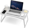 ZEAPTAC Foldable Lap Desk, Bed Desk, Bed Table & Laptop Stand w/Cup Holder