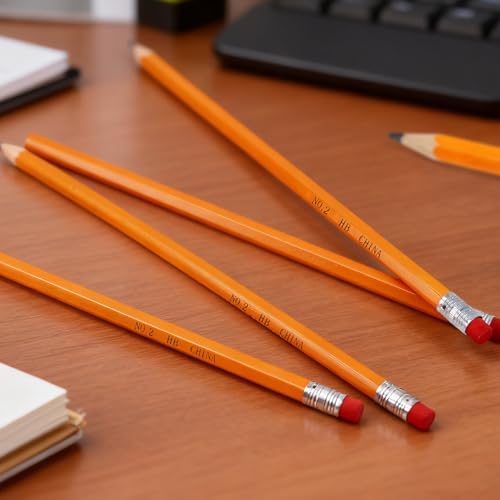 320 Pack #2 HB Pencils Bulk, Yellow Pencils with Erasers