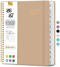 Taja Planner 2026-2027, 8.5" x 11" Calendar Planner, Jul 2026-Jun 2027 | Letter Hardcover Weekly & Monthly Academic Year Planner, Large Planning Agenda With Tabs, School & Office Supplies, Oat Brown