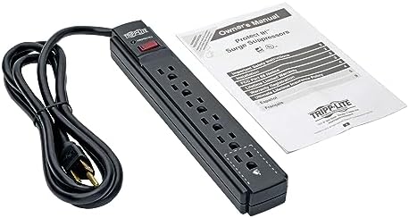 Eaton Tripp Lite Series 6 Outlet Surge Protector Power Strip, 6ft Extension Cord, 900 Joules, 15A Circuit Breaker, UL Certified, Black (TLP606B)