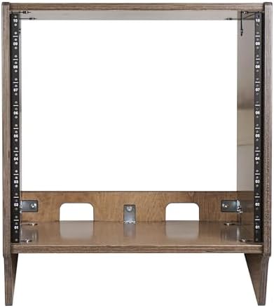 Sound Town DIY 10U Angled Desktop Turret Studio Rack with Solid Baltic Birch Plywood, Weathered Brown, Assembly Required (SDRK-10SLB)
