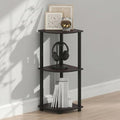Furinno Turn-N-Tube Toolless Assembly 3-Tier Storage Shelves, Dark Walnut