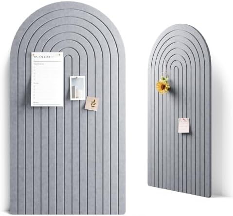 Large Arched Felt Bulletin Board 47.2''×25.5'', Soft Gray
