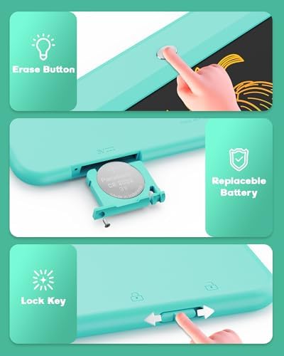 Bravokids 10 Inch LCD Writing Tablet for 3 Year Olds - Electronic Drawing Pad and Doodle Board as Educational Birthday Gifts for Girls and Boys (Green)