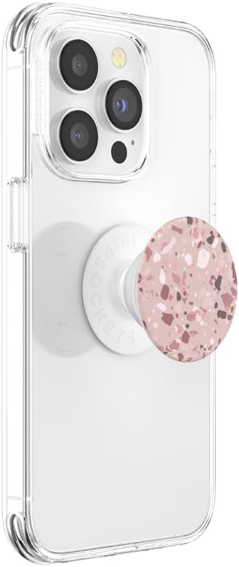 PopSockets Adhesive Phone Grip, Holder- Terrazo Clay | Secure Comfortable Hold, Anti-Drop, Kickstand, Pink, Girly, Women