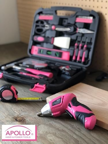 Apollo Tools 135 Piece Household Tool Set, Pink DT0773N1