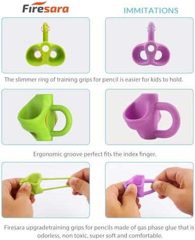 Firesara Training Grips, Original Breakthrough Assorted Writing Aid Grip Trainer Posture Correction Finger Grip for Kids Preschoolers Children Adults Special Needs for Lefties or Righties(4PCS)