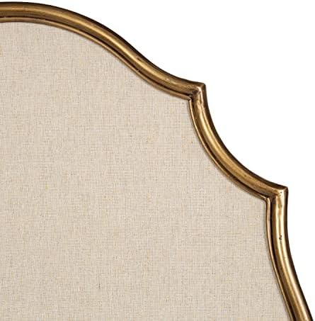 Kate and Laurel Leanna Decorative Scalloped Metal Pinboard; 24 x 36; Gold; Framed Rounded Oval Vintage Bulletin Board for Unique Display; Organization; and Decor