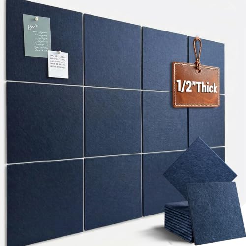 48" x 36" Large Felt Bulletin Board 1/2" Thick, Dark Blue