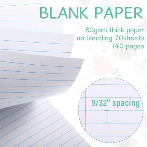 Maitys 6 Pcs Steno Spiral Notebooks, Multicolor, Flowers Style