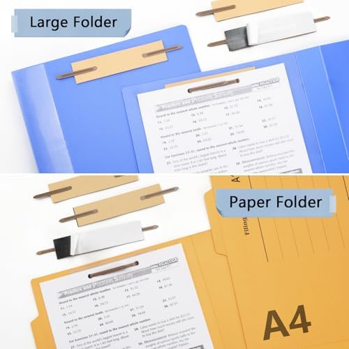 Self-Adhesive Prong Paper Fasteners- IMLIKE 2" Capacity,Strong Adhesion,Metal Fasteners，2.75" Base for Paper Folder or Files,100 pcs/Box
